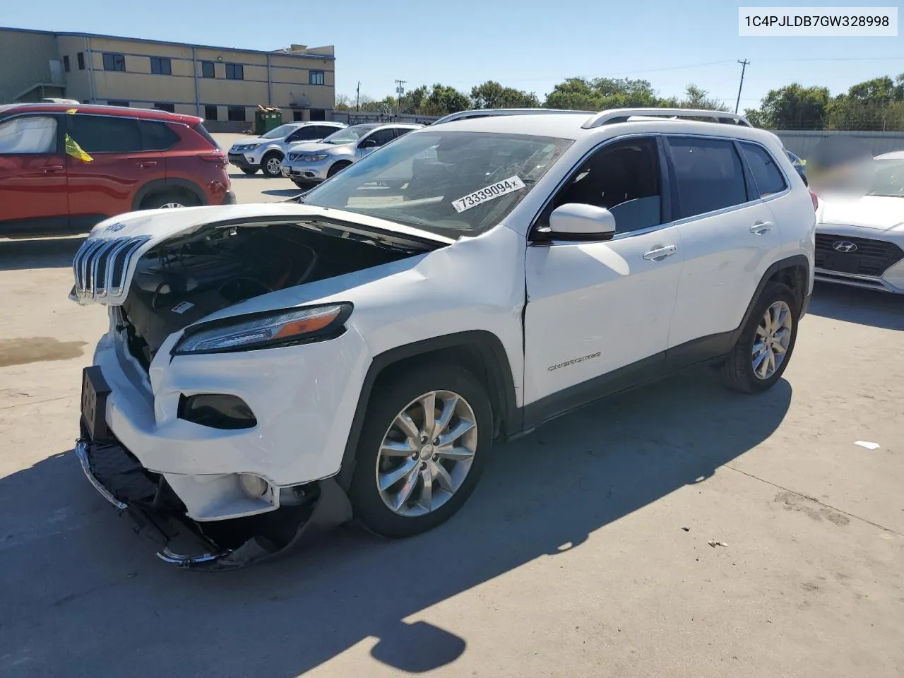 2016 Jeep Cherokee Limited VIN: 1C4PJLDB7GW328998 Lot: 73339094