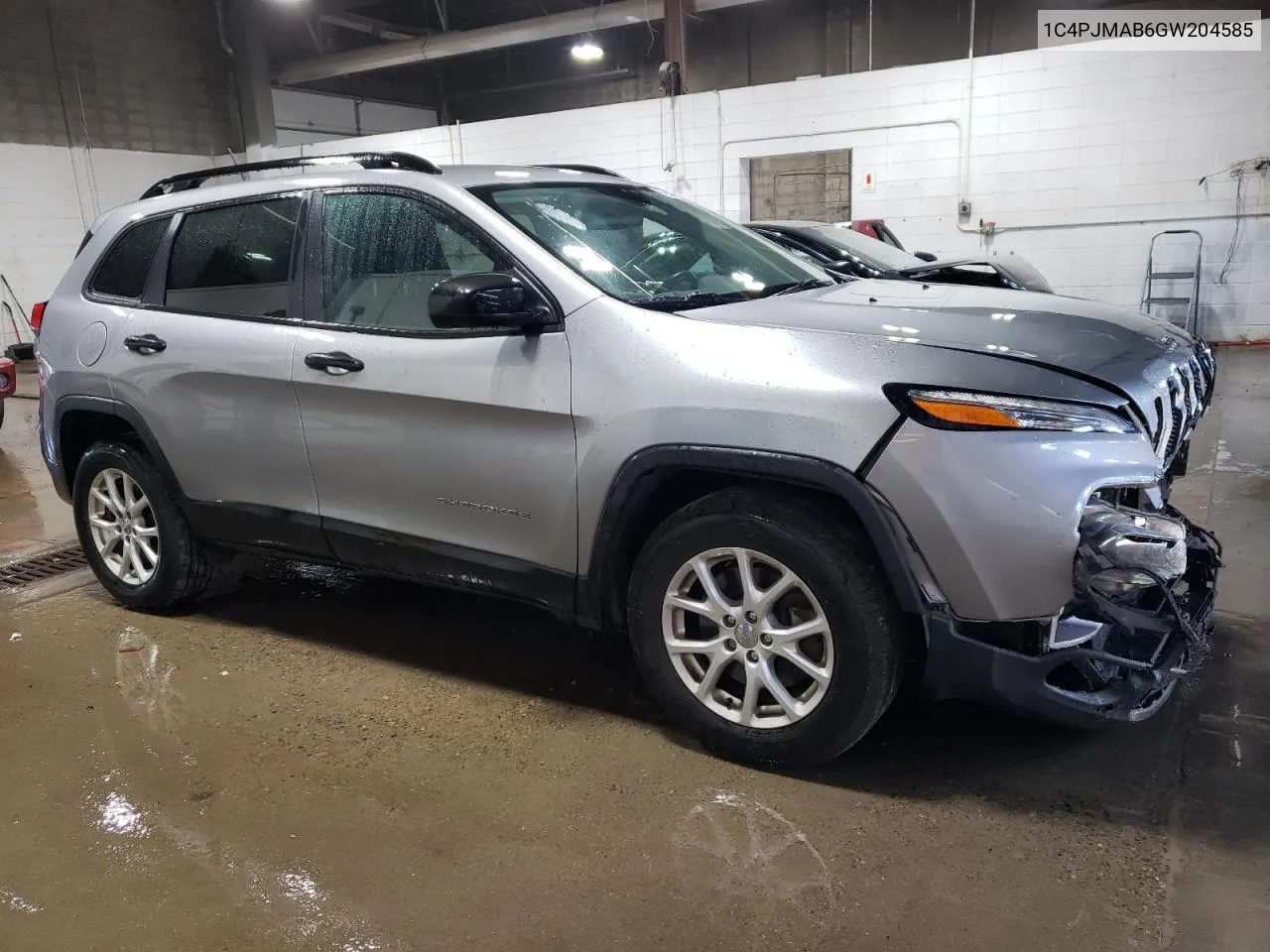 2016 Jeep Cherokee Sport VIN: 1C4PJMAB6GW204585 Lot: 73436024