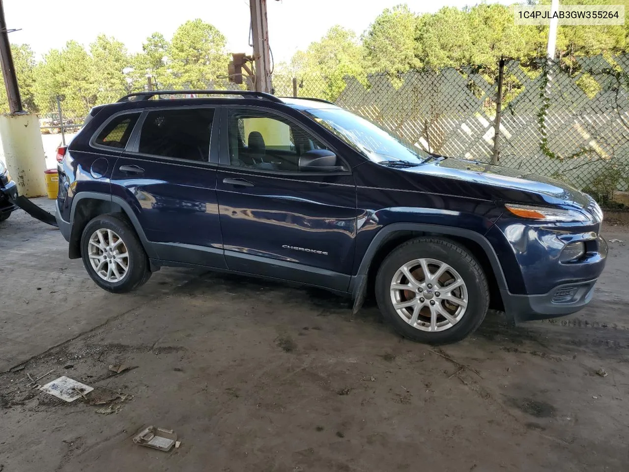 2016 Jeep Cherokee Sport VIN: 1C4PJLAB3GW355264 Lot: 73592054