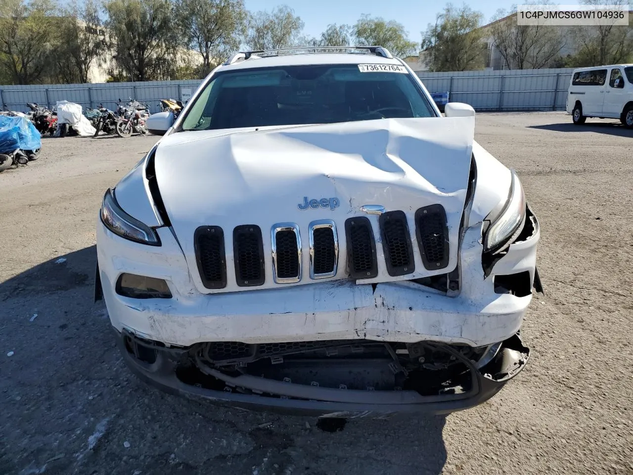 2016 Jeep Cherokee Latitude VIN: 1C4PJMCS6GW104936 Lot: 73612764