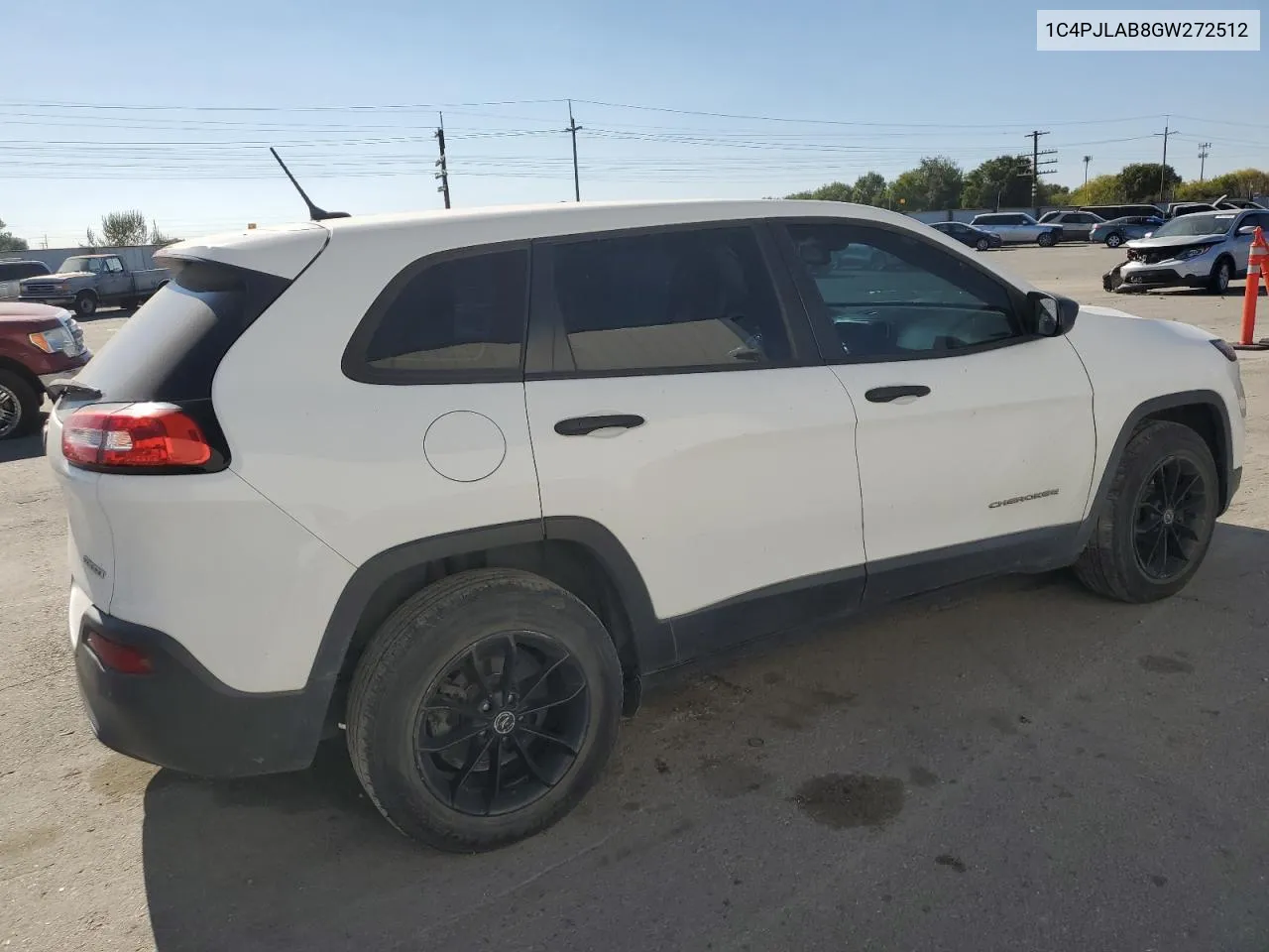 2016 Jeep Cherokee Sport VIN: 1C4PJLAB8GW272512 Lot: 73781994