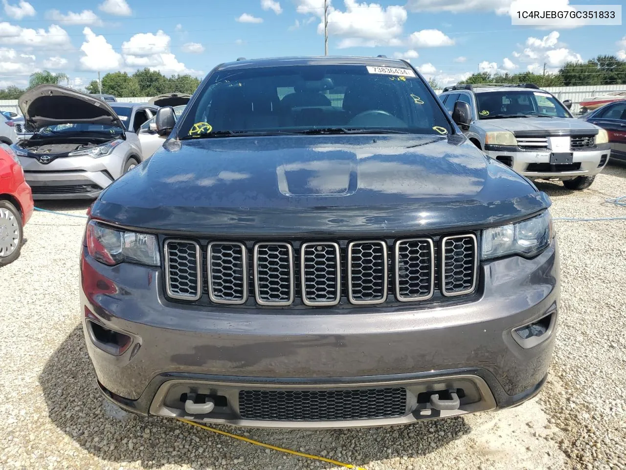 2016 Jeep Grand Cherokee Limited VIN: 1C4RJEBG7GC351833 Lot: 73836434