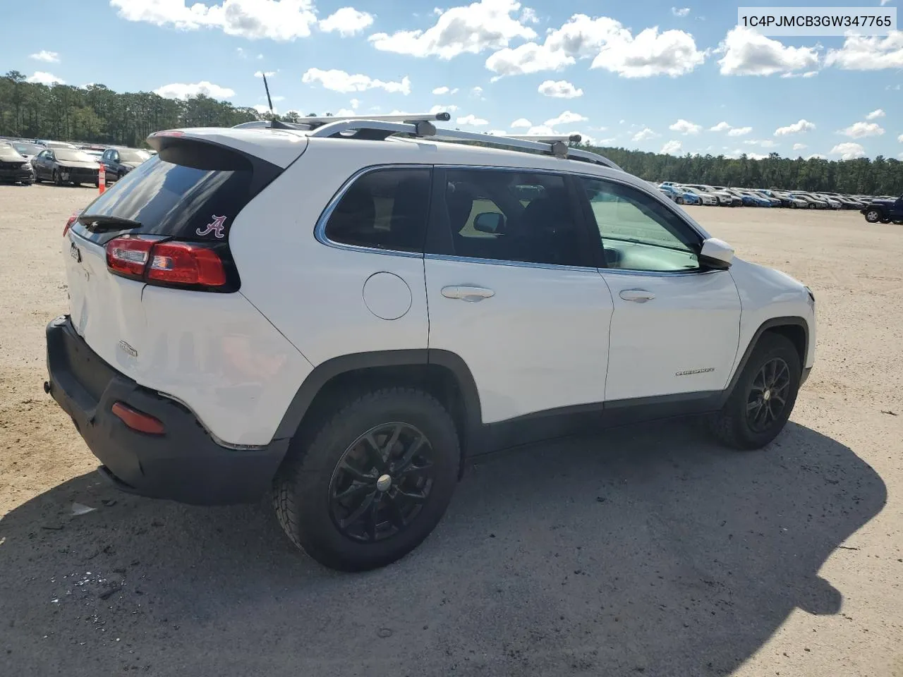 2016 Jeep Cherokee Latitude VIN: 1C4PJMCB3GW347765 Lot: 73987814