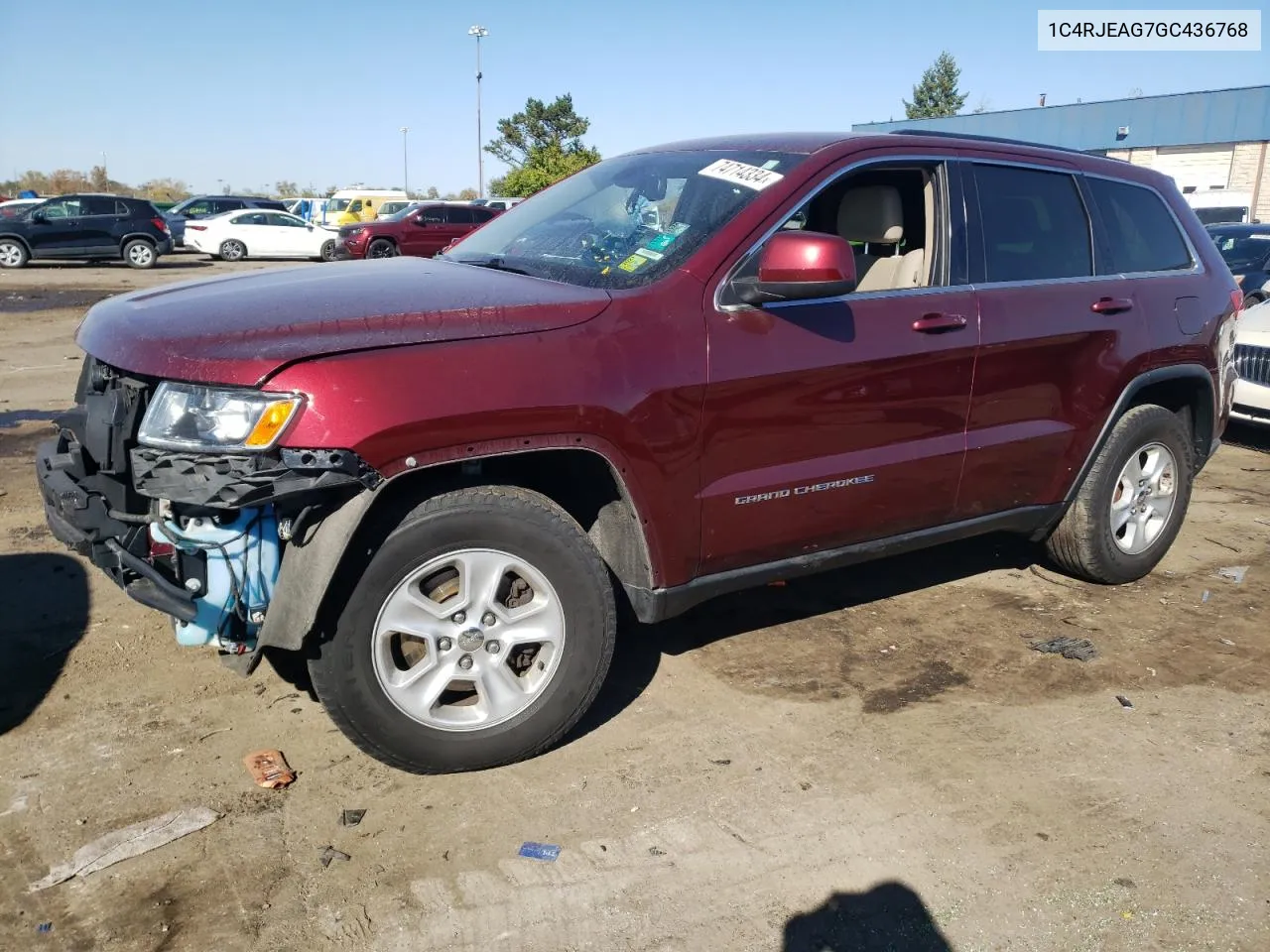 2016 Jeep Grand Cherokee Laredo VIN: 1C4RJEAG7GC436768 Lot: 74714334