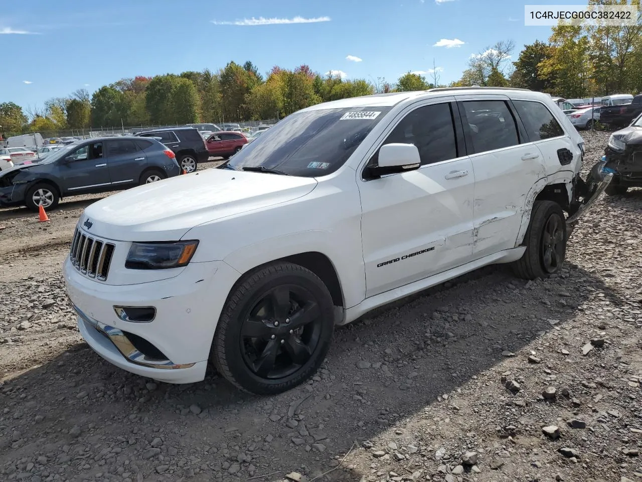 2016 Jeep Grand Cherokee Overland VIN: 1C4RJECG0GC382422 Lot: 74855844