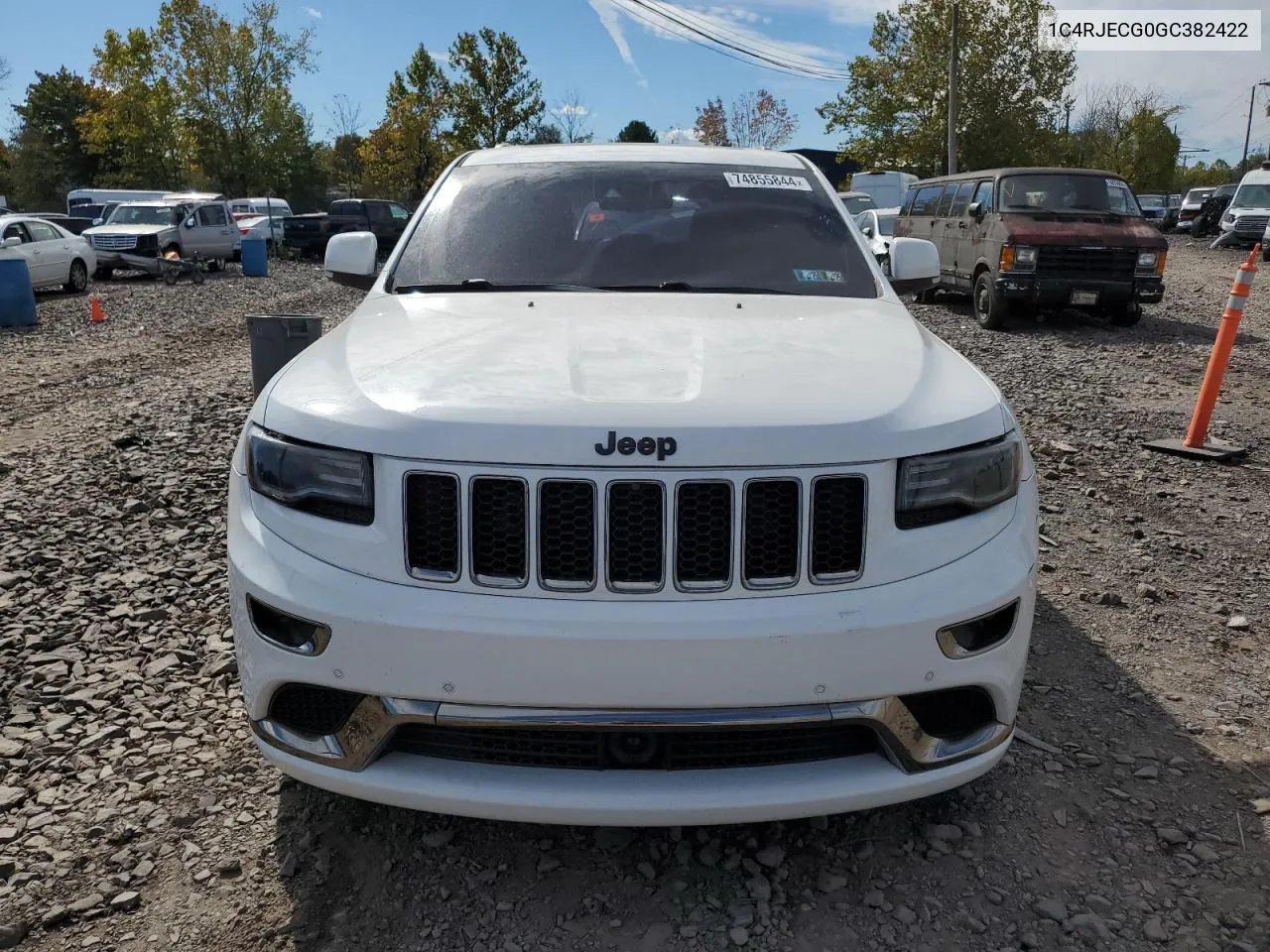 2016 Jeep Grand Cherokee Overland VIN: 1C4RJECG0GC382422 Lot: 74855844