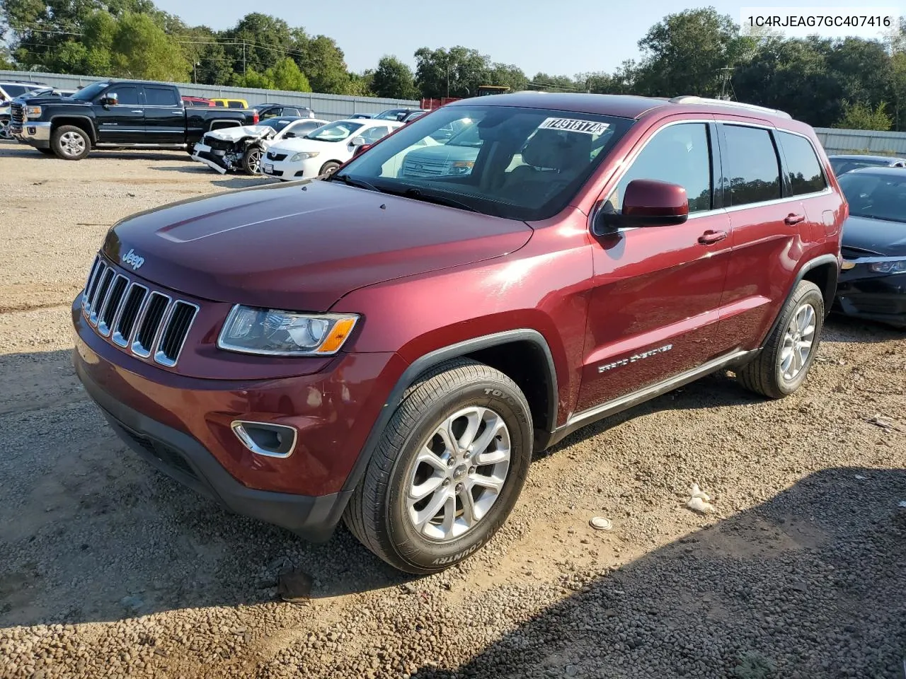 2016 Jeep Grand Cherokee Laredo VIN: 1C4RJEAG7GC407416 Lot: 74918174