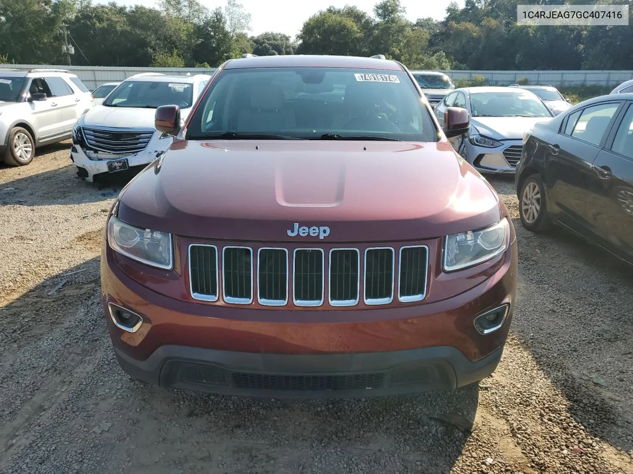 2016 Jeep Grand Cherokee Laredo VIN: 1C4RJEAG7GC407416 Lot: 74918174