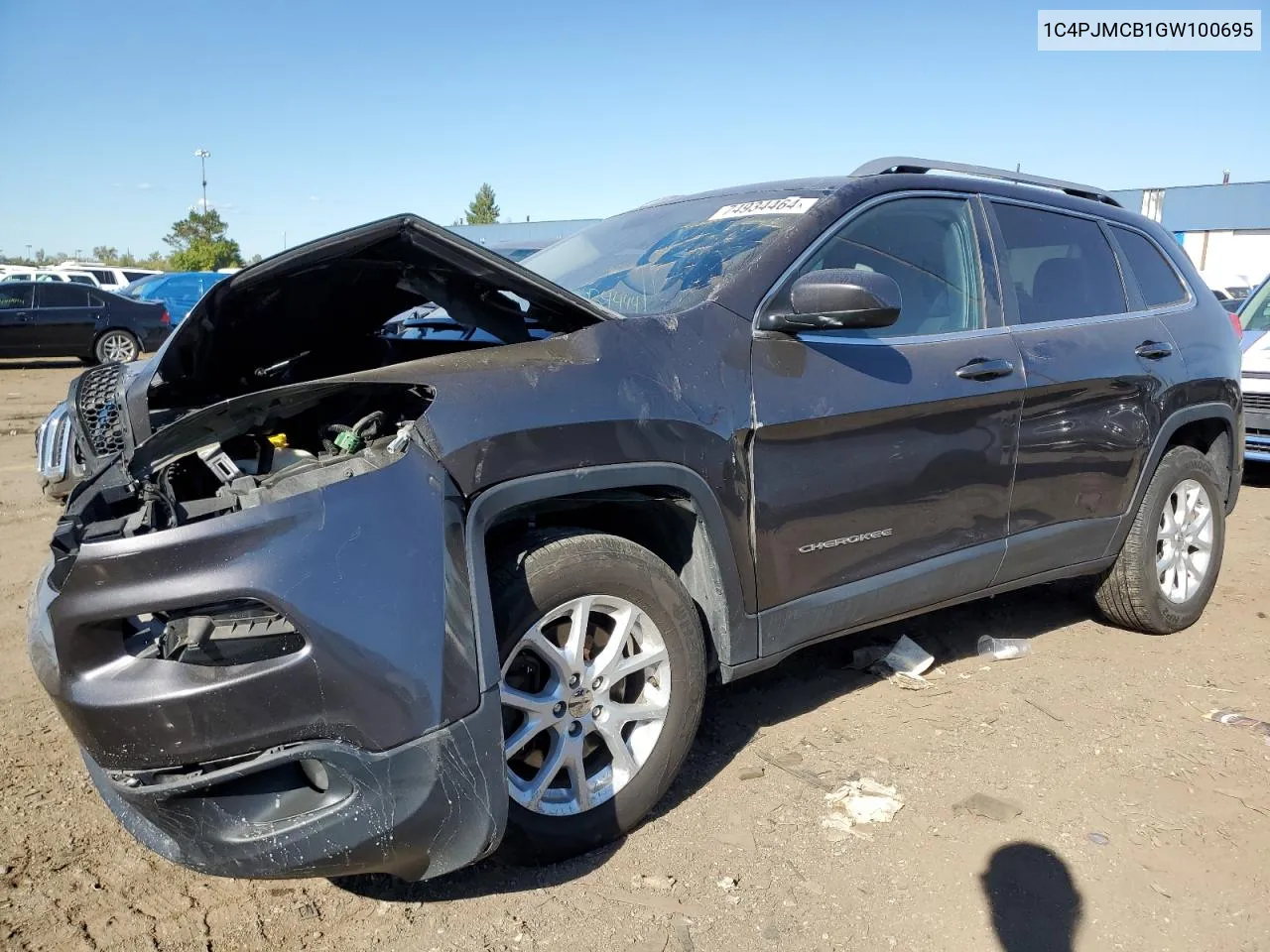 2016 Jeep Cherokee Latitude VIN: 1C4PJMCB1GW100695 Lot: 74934464