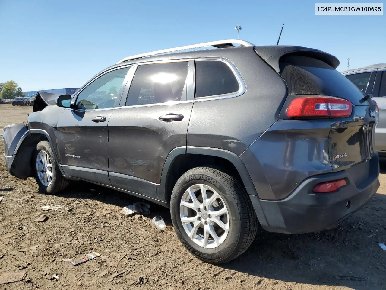 2016 Jeep Cherokee Latitude VIN: 1C4PJMCB1GW100695 Lot: 74934464