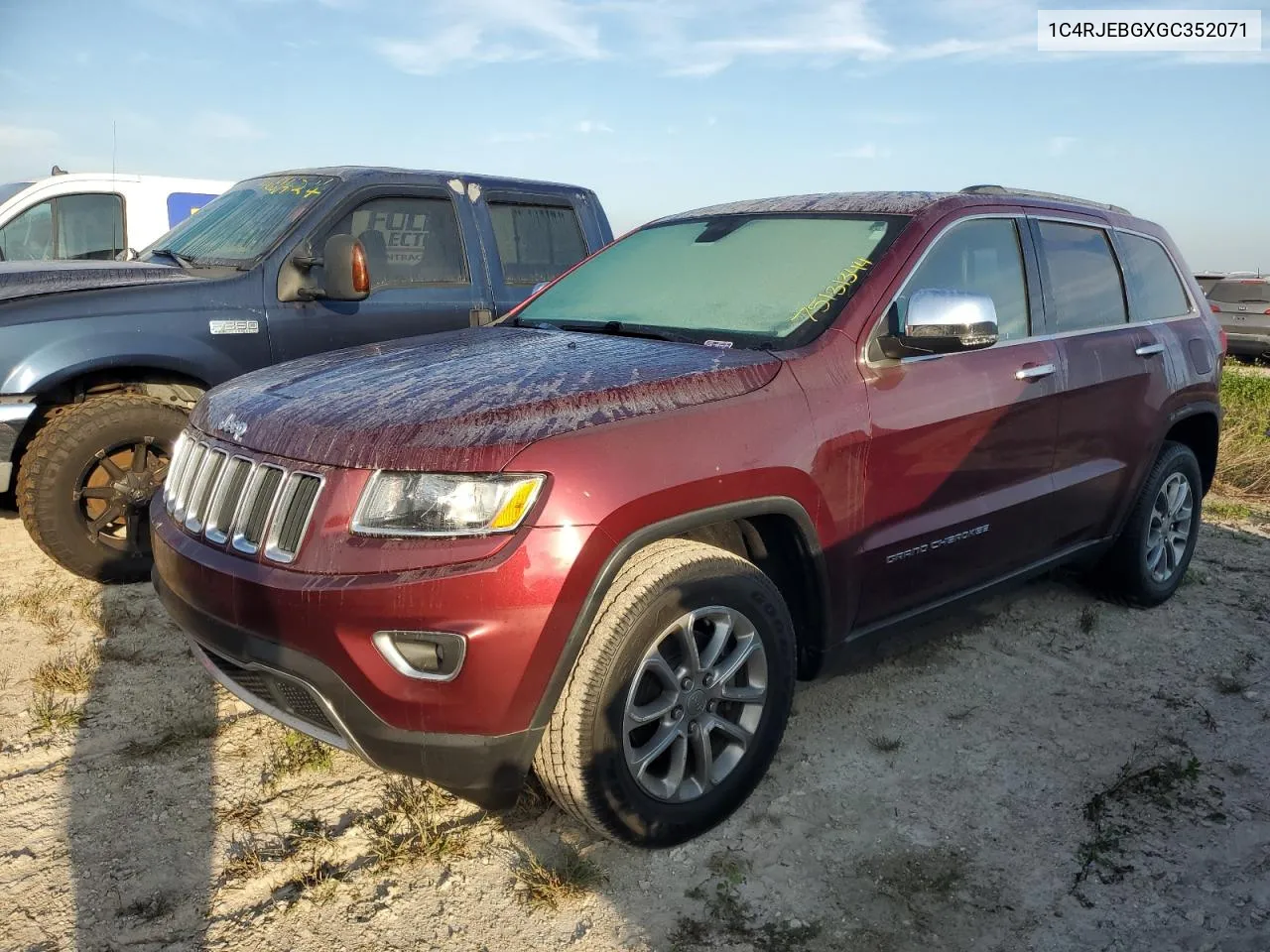 2016 Jeep Grand Cherokee Limited VIN: 1C4RJEBGXGC352071 Lot: 75131344