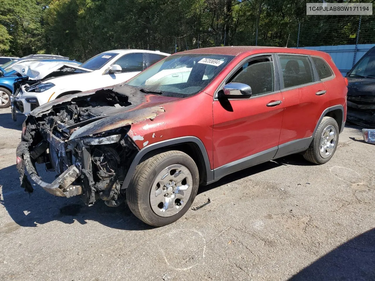 2016 Jeep Cherokee Sport VIN: 1C4PJLAB8GW171194 Lot: 75255694