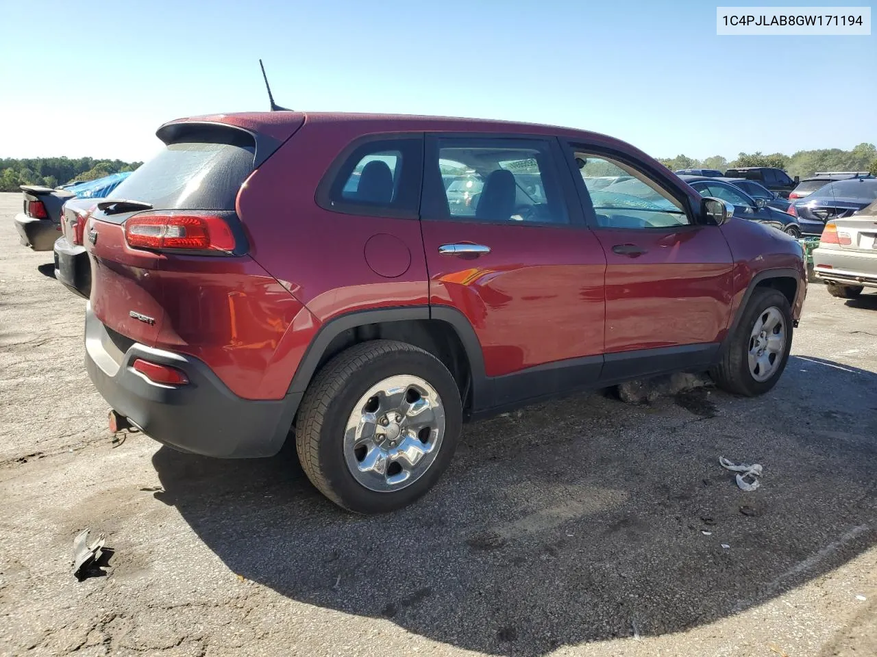 2016 Jeep Cherokee Sport VIN: 1C4PJLAB8GW171194 Lot: 75255694