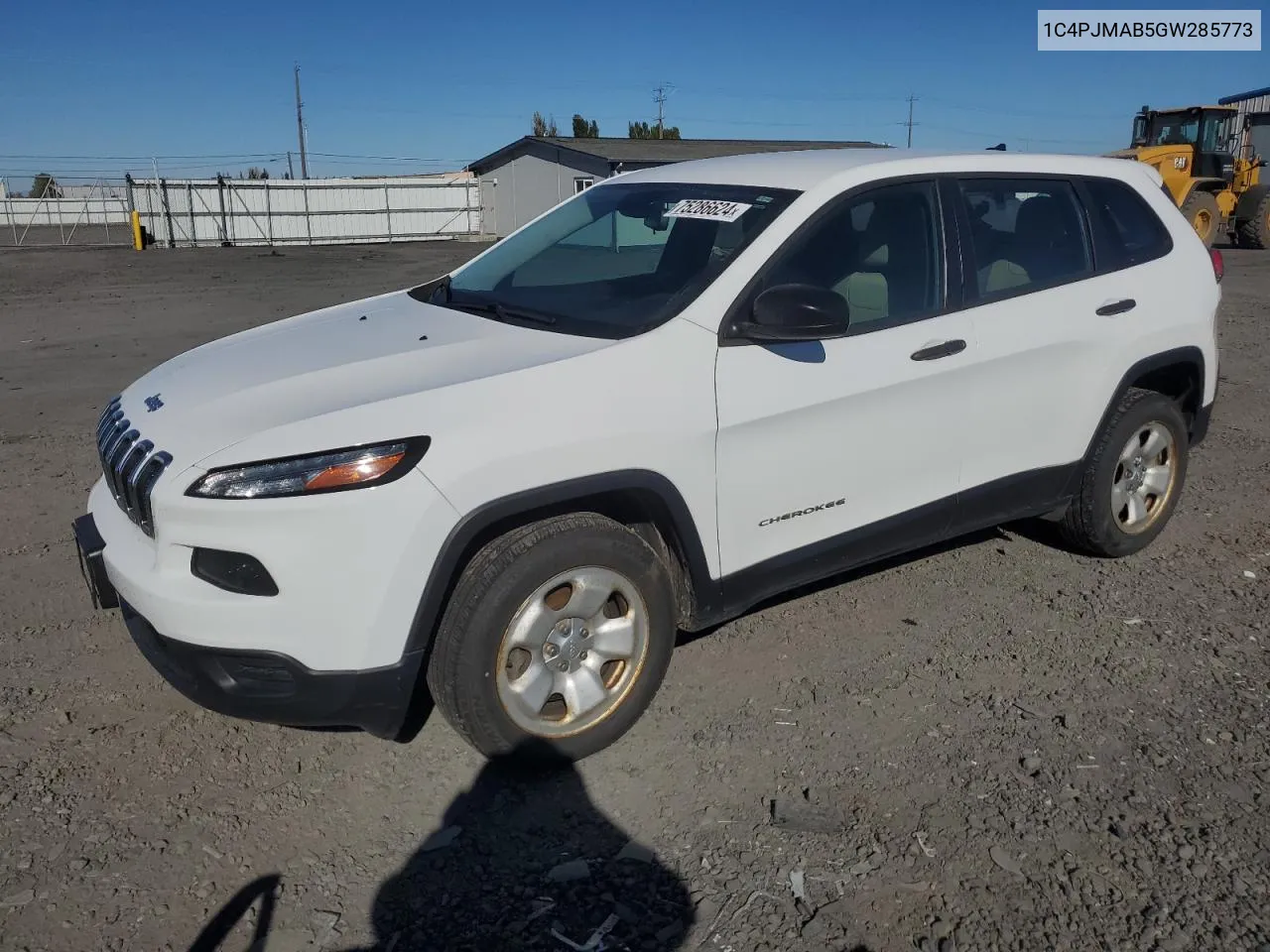 2016 Jeep Cherokee Sport VIN: 1C4PJMAB5GW285773 Lot: 75286624