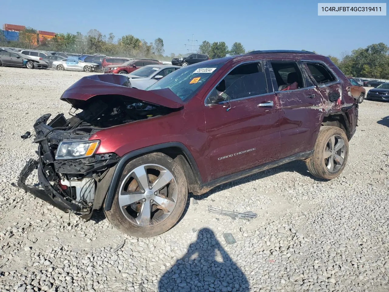 2016 Jeep Grand Cherokee Limited VIN: 1C4RJFBT4GC319411 Lot: 75313534