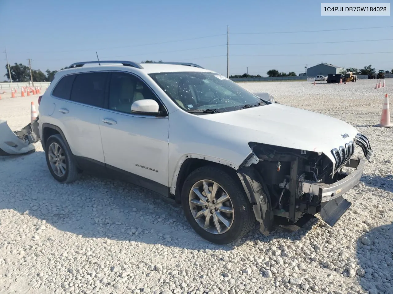 2016 Jeep Cherokee Limited VIN: 1C4PJLDB7GW184028 Lot: 75442704