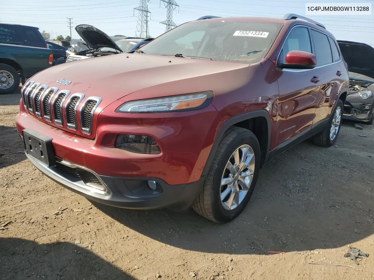 1C4PJMDB0GW113288 2016 Jeep Cherokee Limited