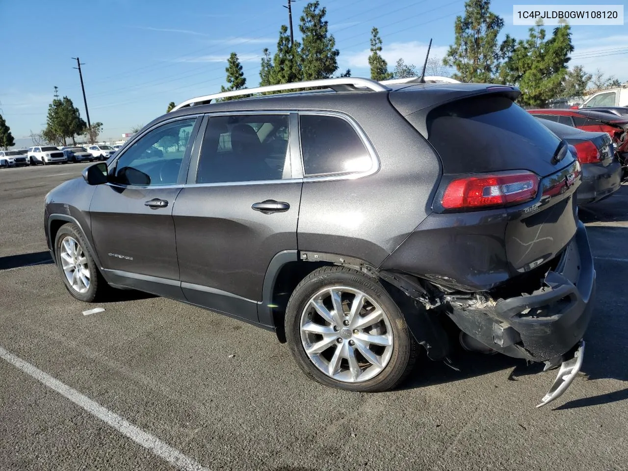 2016 Jeep Cherokee Limited VIN: 1C4PJLDB0GW108120 Lot: 75658074