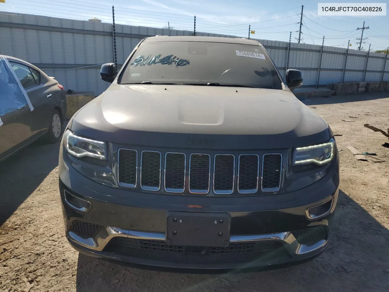 2016 Jeep Grand Cherokee Overland VIN: 1C4RJFCT7GC408226 Lot: 75689614