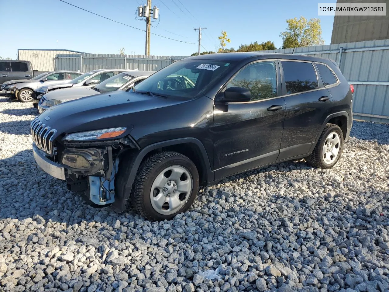 2016 Jeep Cherokee Sport VIN: 1C4PJMABXGW213581 Lot: 75718864