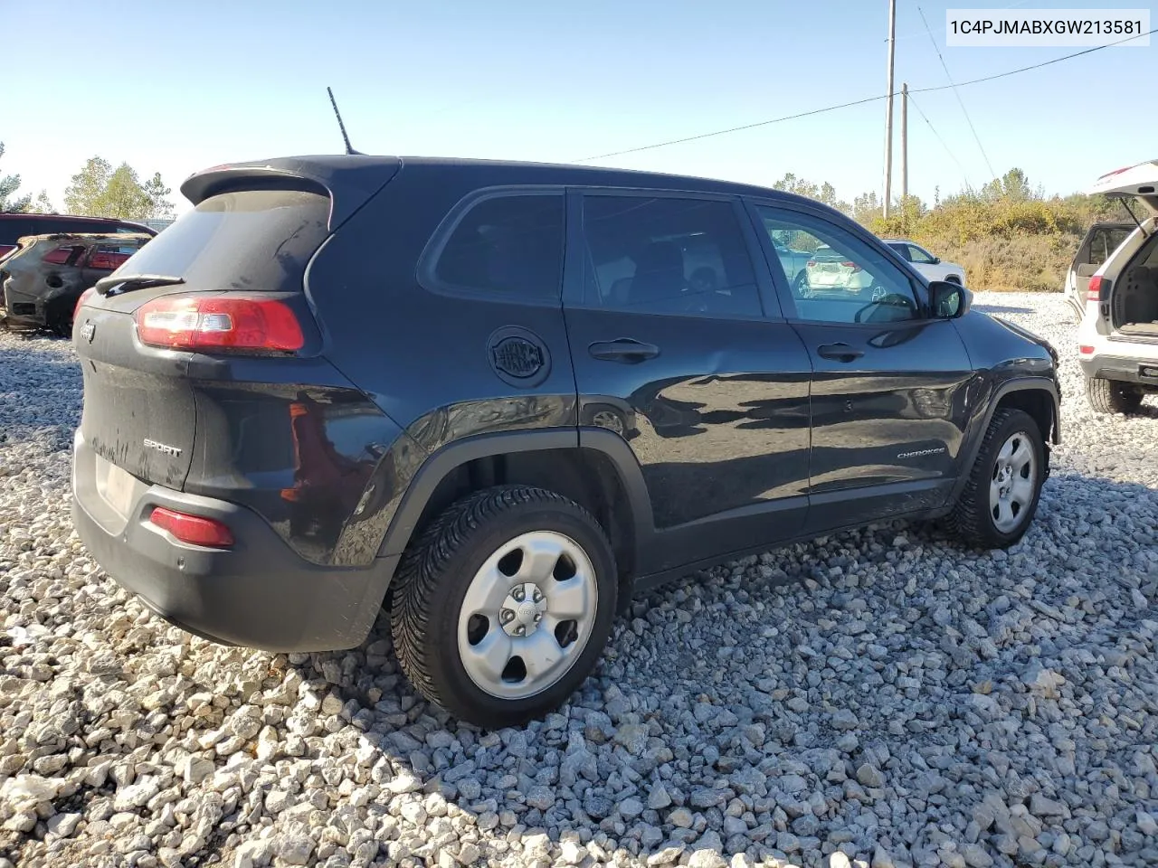 2016 Jeep Cherokee Sport VIN: 1C4PJMABXGW213581 Lot: 75718864