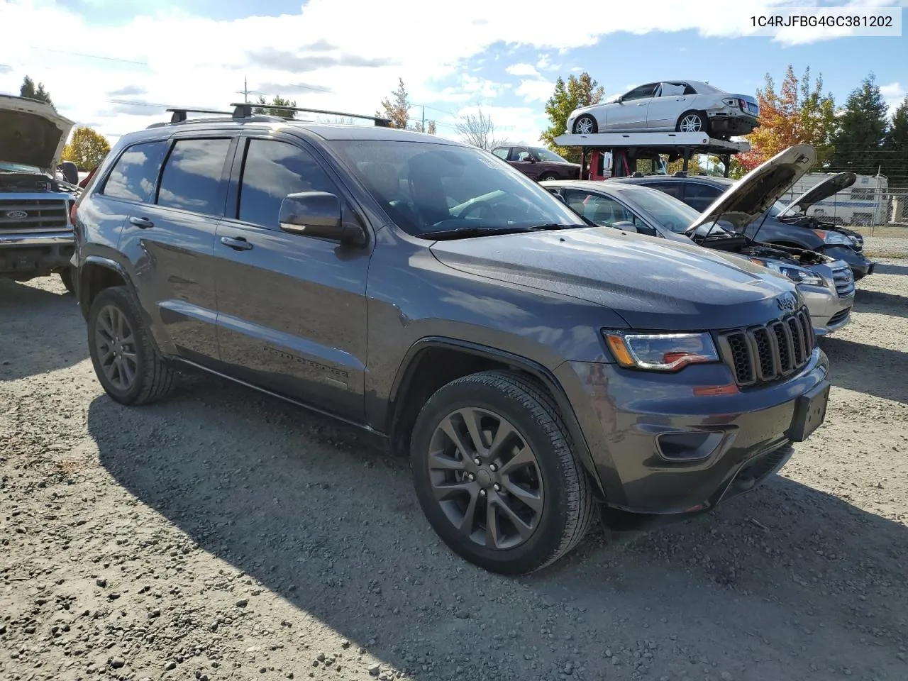 2016 Jeep Grand Cherokee Limited VIN: 1C4RJFBG4GC381202 Lot: 75794344