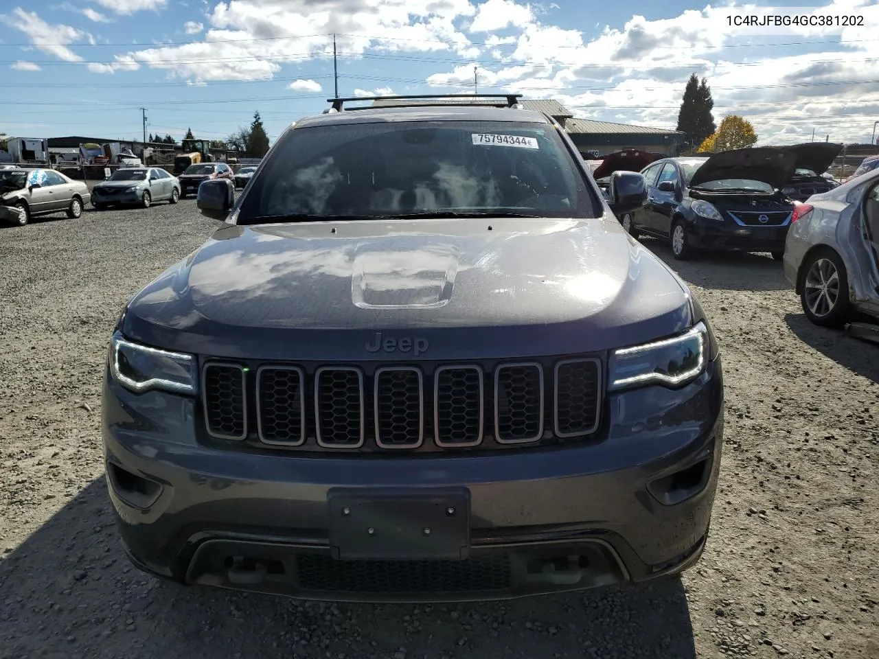 2016 Jeep Grand Cherokee Limited VIN: 1C4RJFBG4GC381202 Lot: 75794344