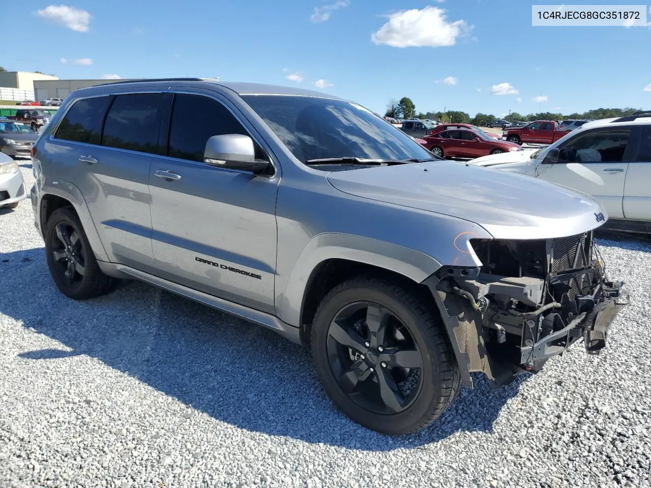 2016 Jeep Grand Cherokee Overland VIN: 1C4RJECG8GC351872 Lot: 75978654