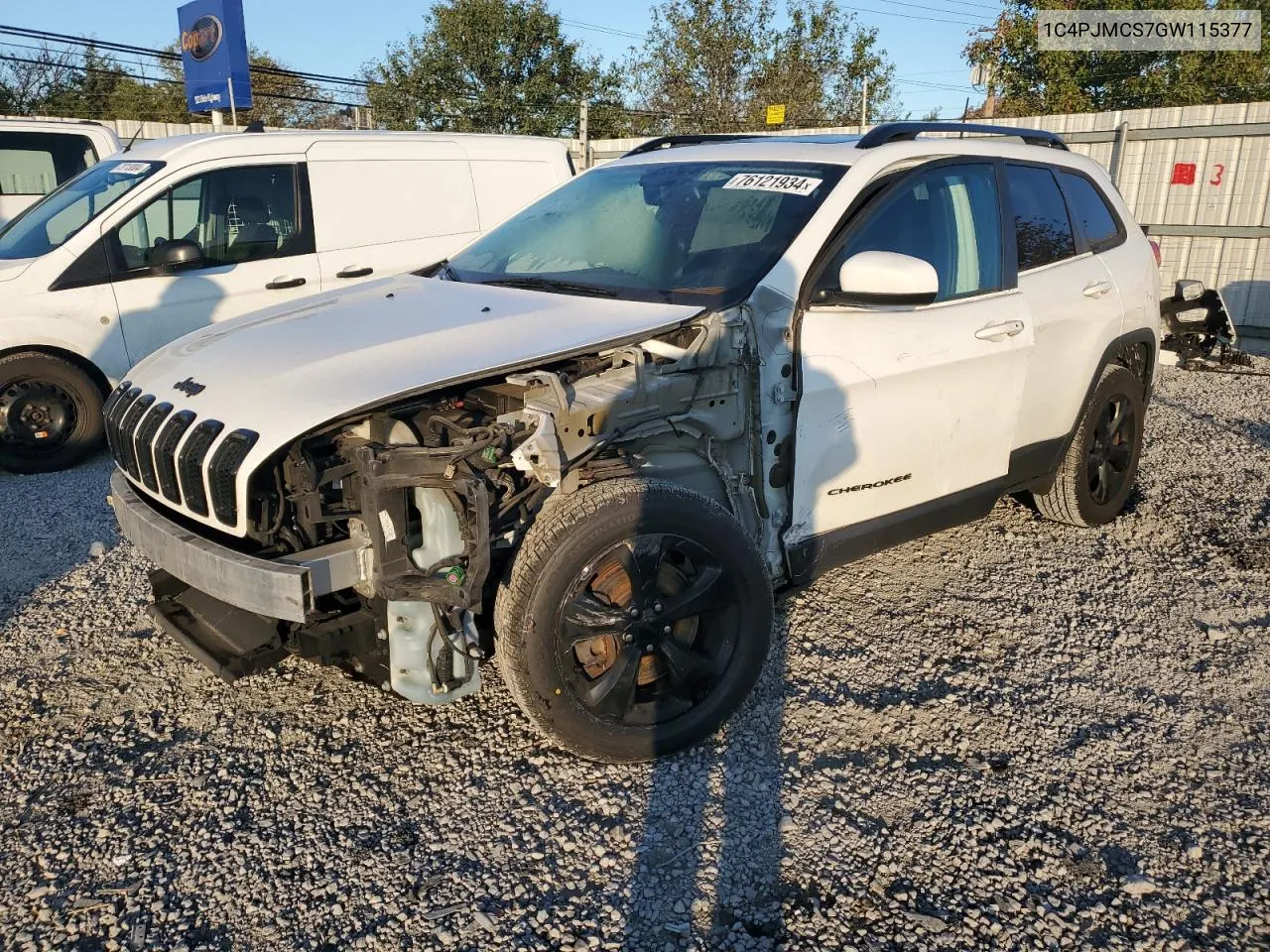 2016 Jeep Cherokee Latitude VIN: 1C4PJMCS7GW115377 Lot: 76121934