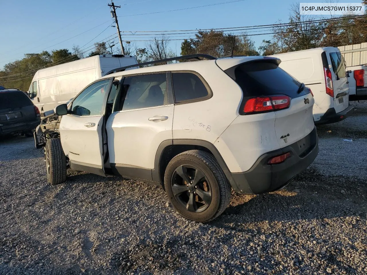 2016 Jeep Cherokee Latitude VIN: 1C4PJMCS7GW115377 Lot: 76121934