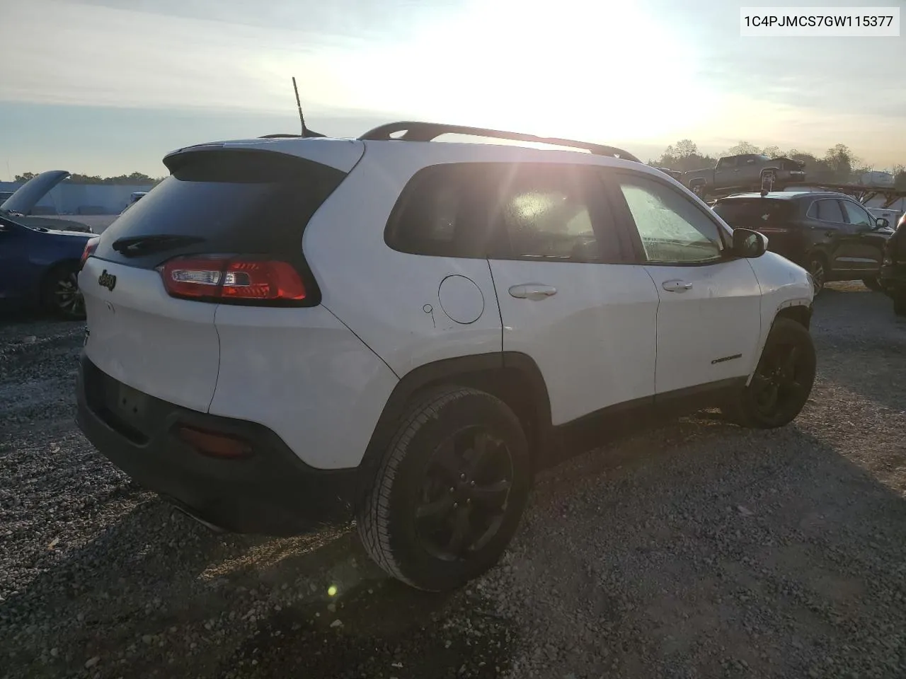 2016 Jeep Cherokee Latitude VIN: 1C4PJMCS7GW115377 Lot: 76121934