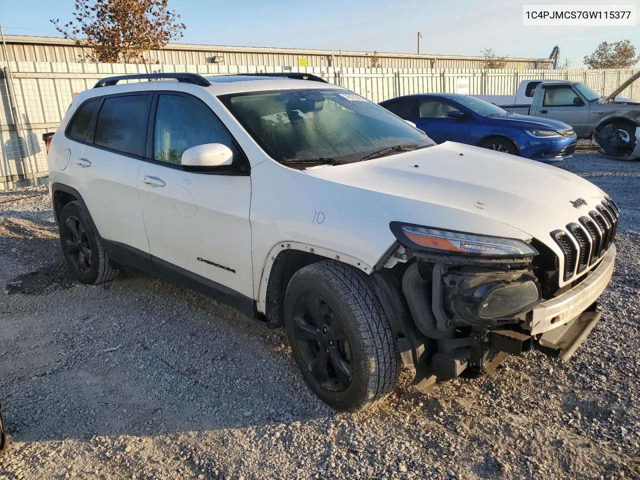 2016 Jeep Cherokee Latitude VIN: 1C4PJMCS7GW115377 Lot: 76121934