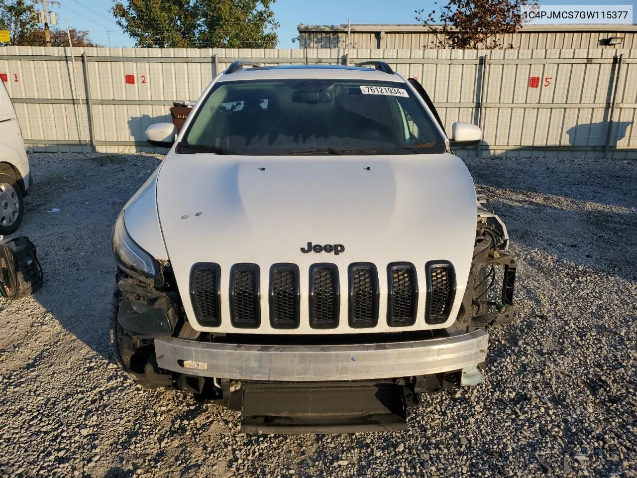 2016 Jeep Cherokee Latitude VIN: 1C4PJMCS7GW115377 Lot: 76121934