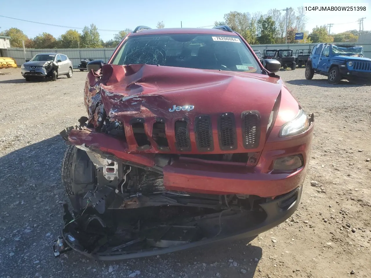 2016 Jeep Cherokee Sport VIN: 1C4PJMAB0GW251398 Lot: 76206084