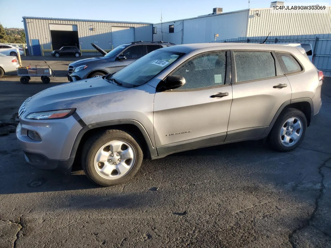 2016 Jeep Cherokee Sport VIN: 1C4PJLAB9GW303069 Lot: 76208314