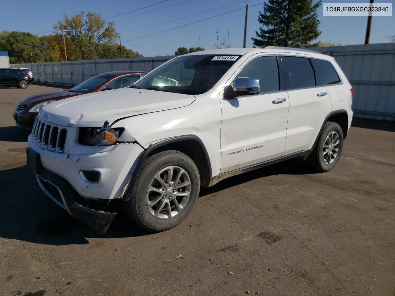 2016 Jeep Grand Cherokee Limited VIN: 1C4RJFBGXGC323840 Lot: 76244154