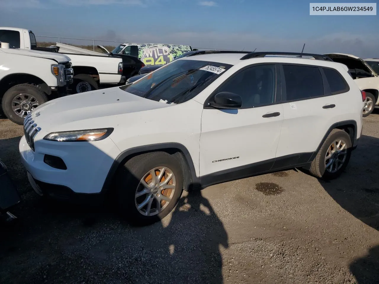 2016 Jeep Cherokee Sport VIN: 1C4PJLAB6GW234549 Lot: 76245574