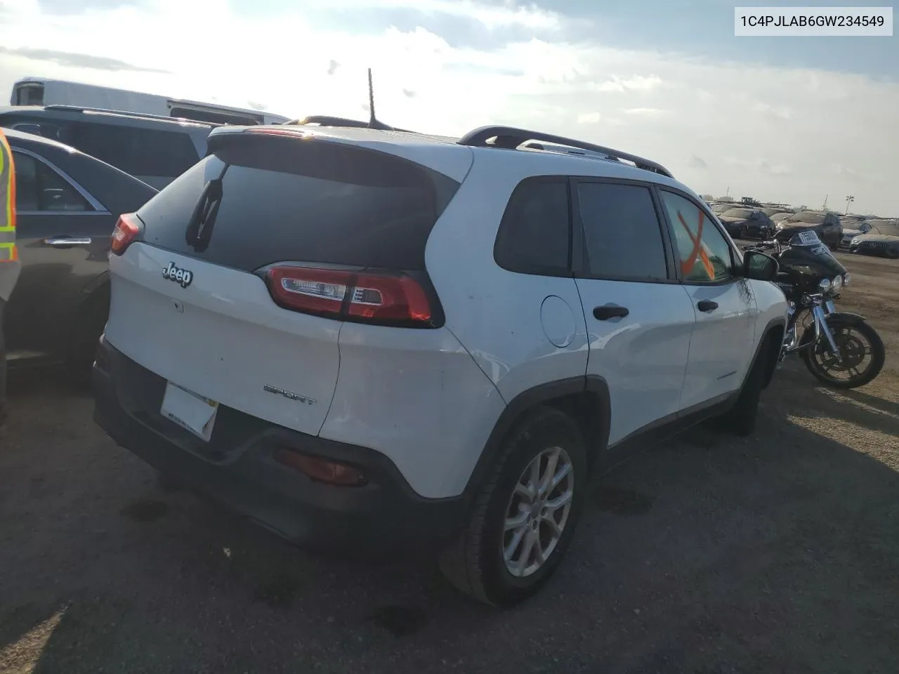 2016 Jeep Cherokee Sport VIN: 1C4PJLAB6GW234549 Lot: 76245574