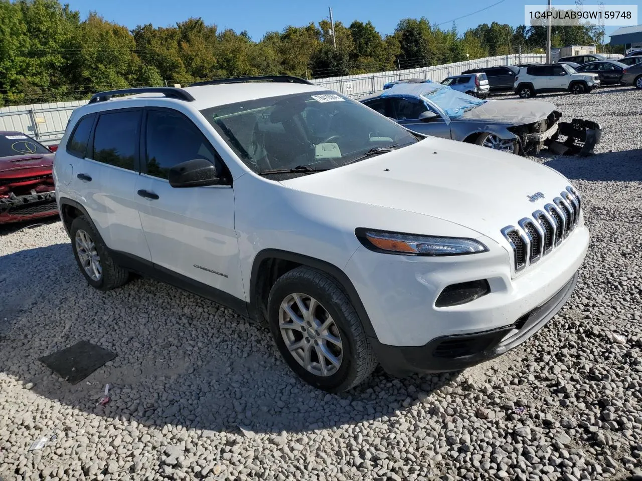 2016 Jeep Cherokee Sport VIN: 1C4PJLAB9GW159748 Lot: 76410564