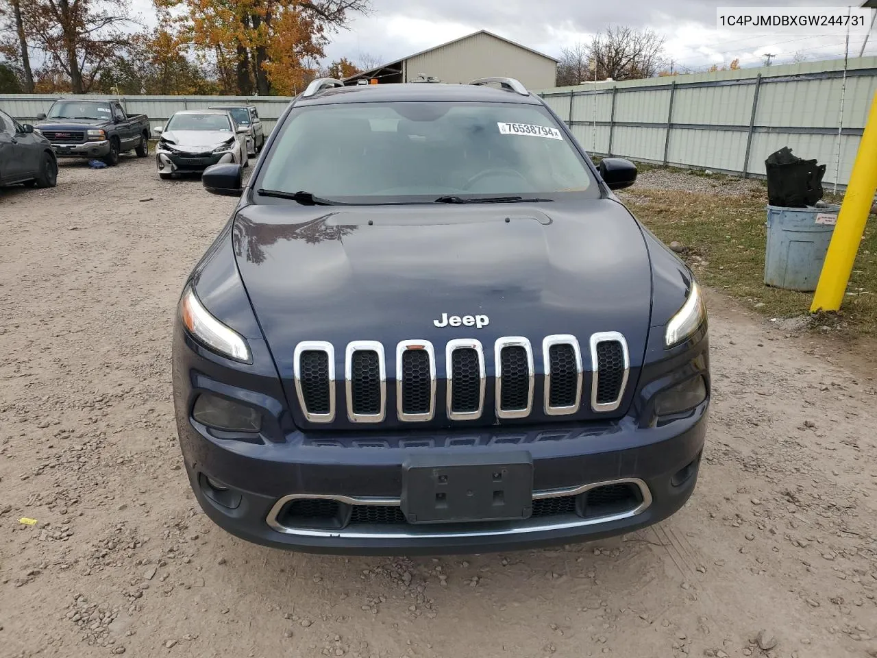 1C4PJMDBXGW244731 2016 Jeep Cherokee Limited