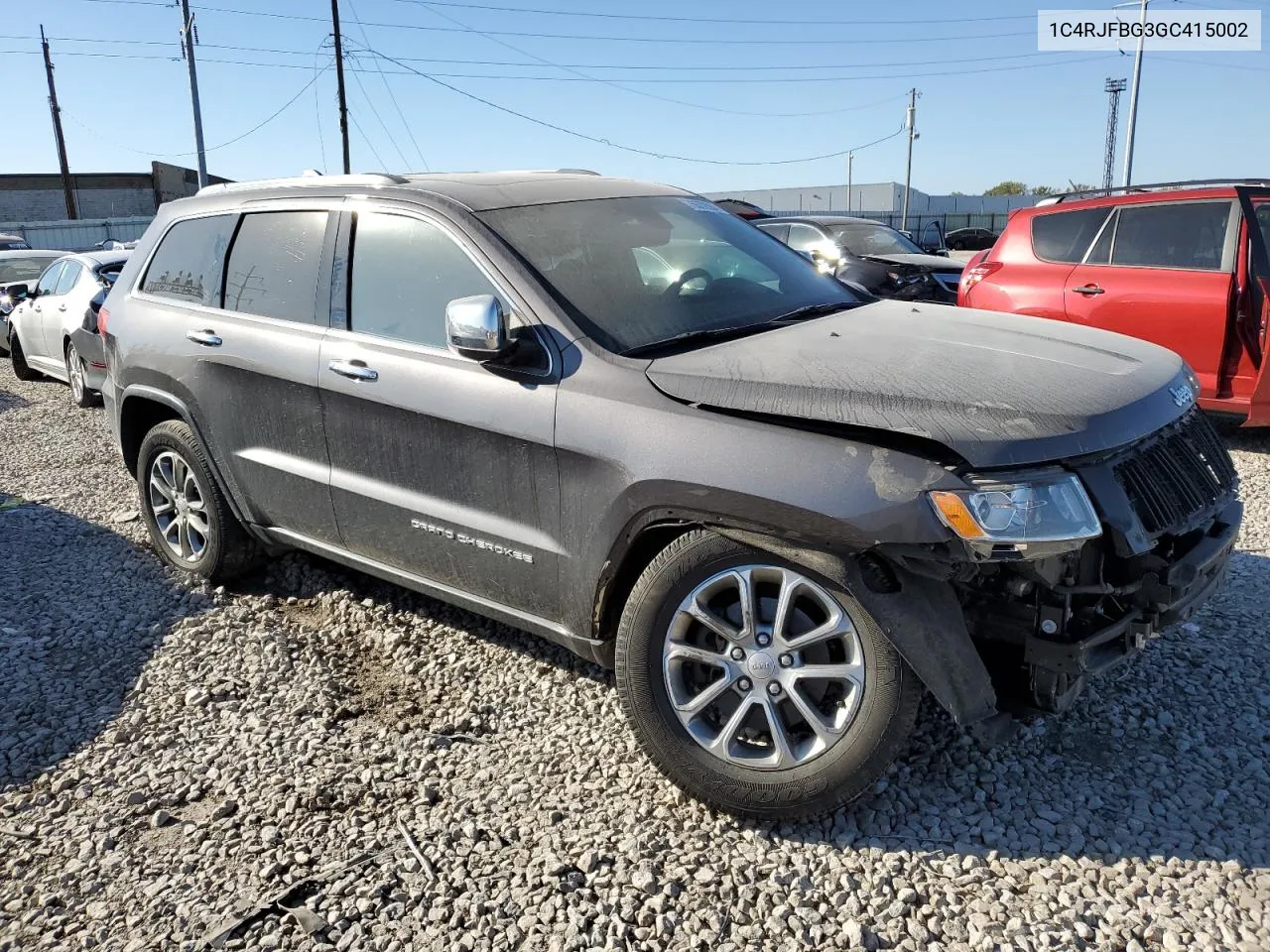 2016 Jeep Grand Cherokee Limited VIN: 1C4RJFBG3GC415002 Lot: 76672004