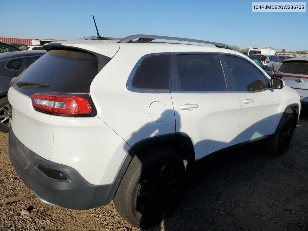 1C4PJMDB2GW236705 2016 Jeep Cherokee Limited