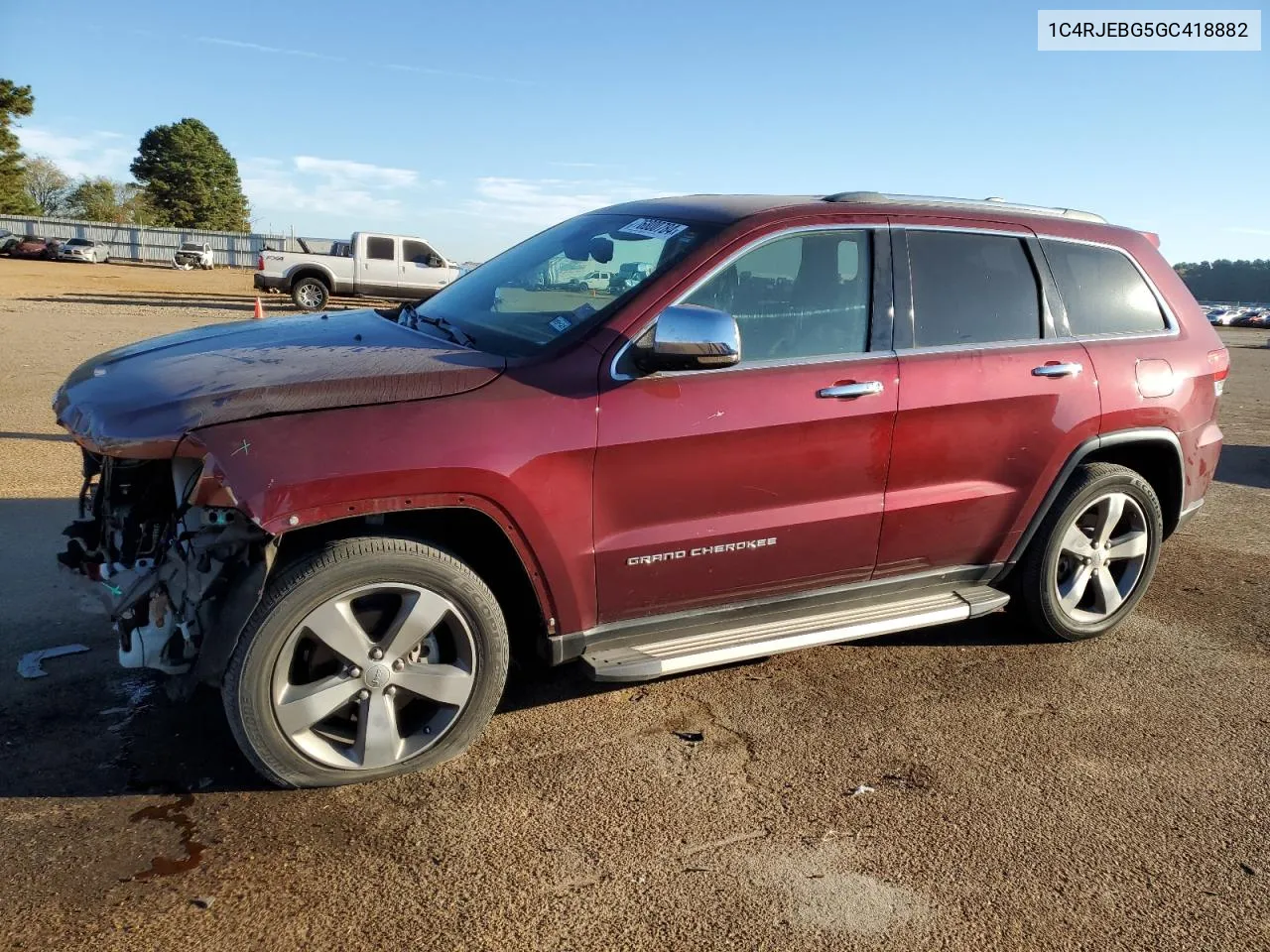 2016 Jeep Grand Cherokee Limited VIN: 1C4RJEBG5GC418882 Lot: 76800784