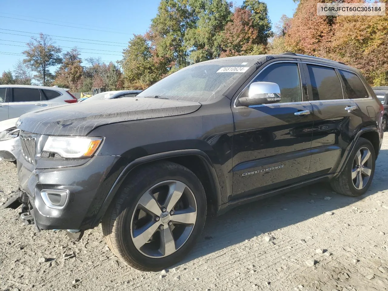 2016 Jeep Grand Cherokee Overland VIN: 1C4RJFCT6GC305184 Lot: 76810624