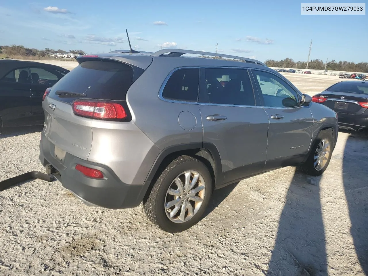 2016 Jeep Cherokee Limited VIN: 1C4PJMDS7GW279033 Lot: 76826444