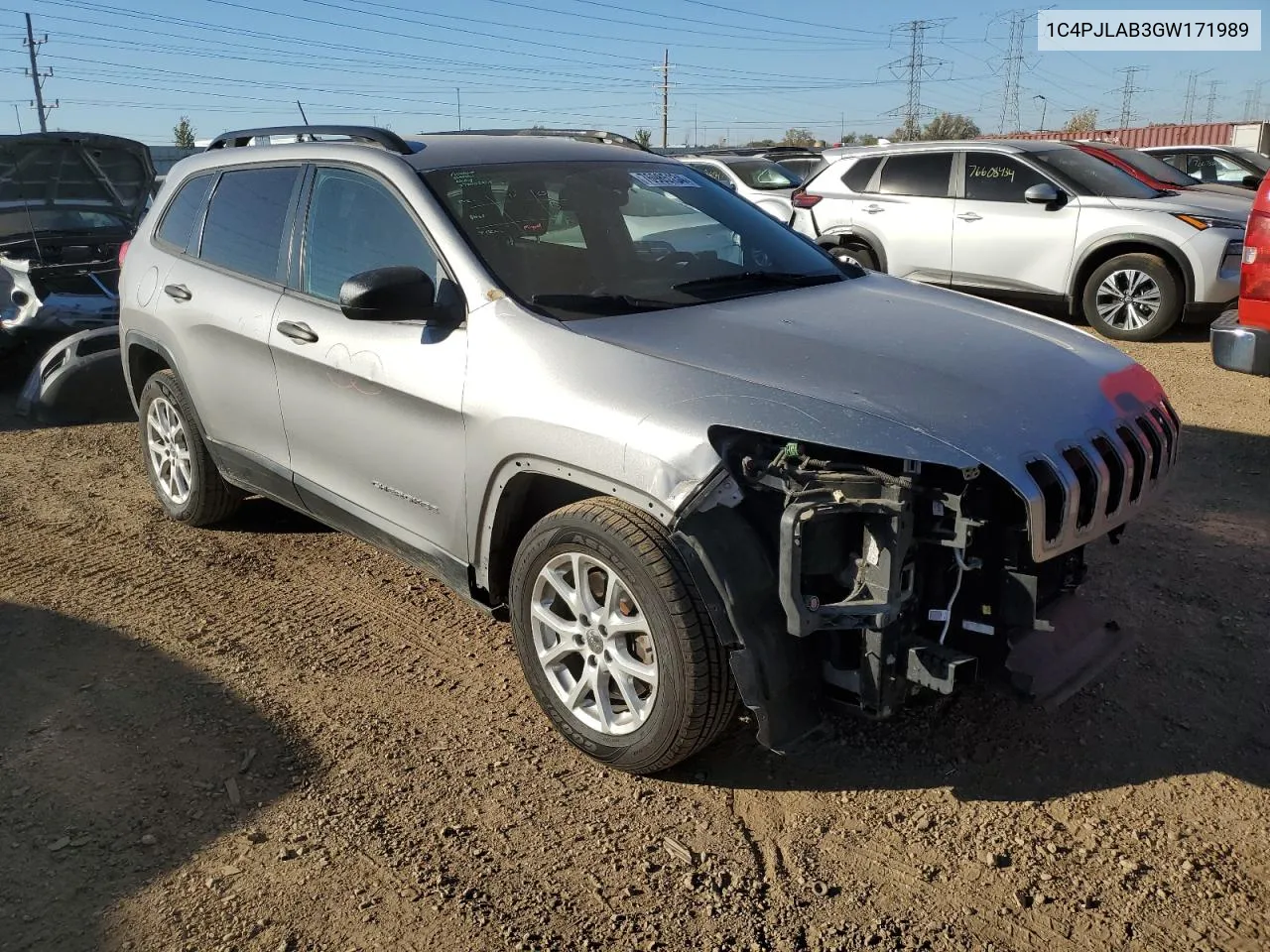 2016 Jeep Cherokee Sport VIN: 1C4PJLAB3GW171989 Lot: 76985134