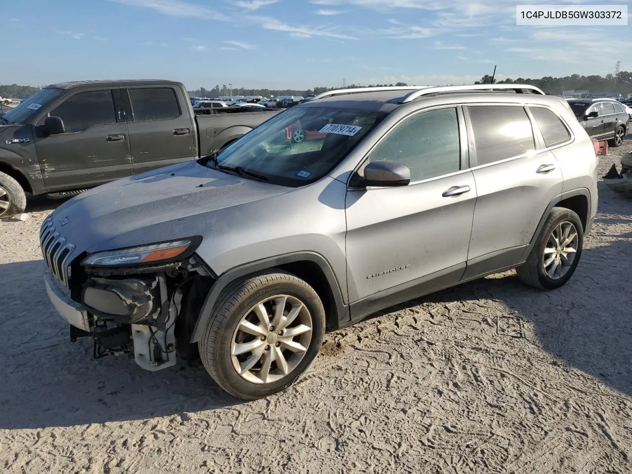 2016 Jeep Cherokee Limited VIN: 1C4PJLDB5GW303372 Lot: 77079714