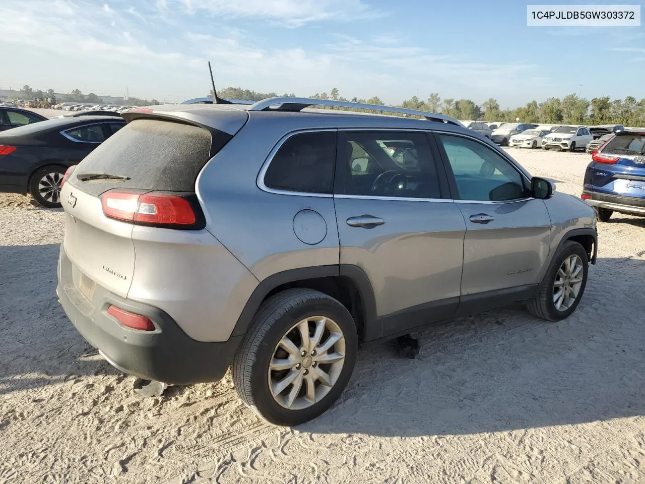 2016 Jeep Cherokee Limited VIN: 1C4PJLDB5GW303372 Lot: 77079714