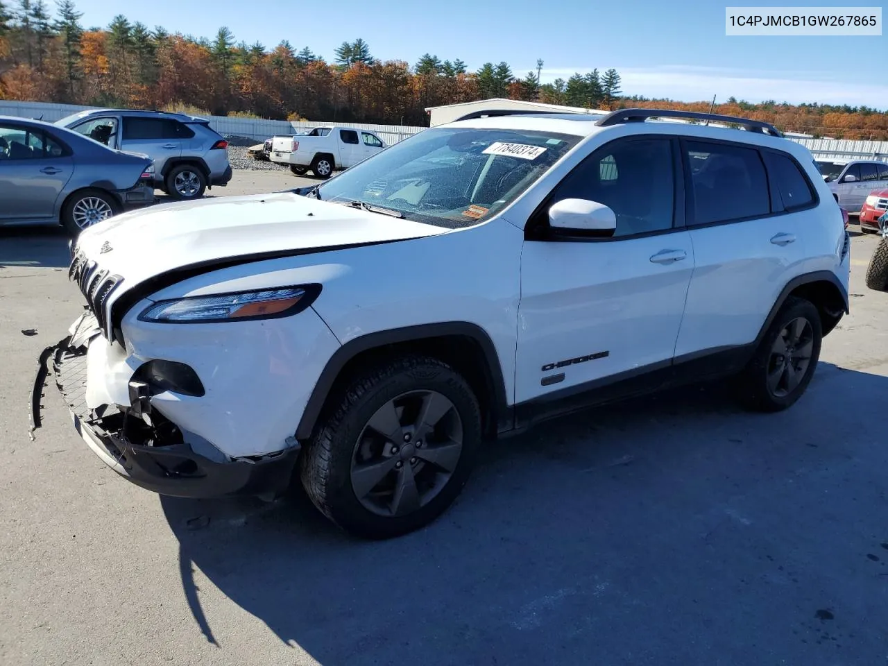 2016 Jeep Cherokee Latitude VIN: 1C4PJMCB1GW267865 Lot: 77840374