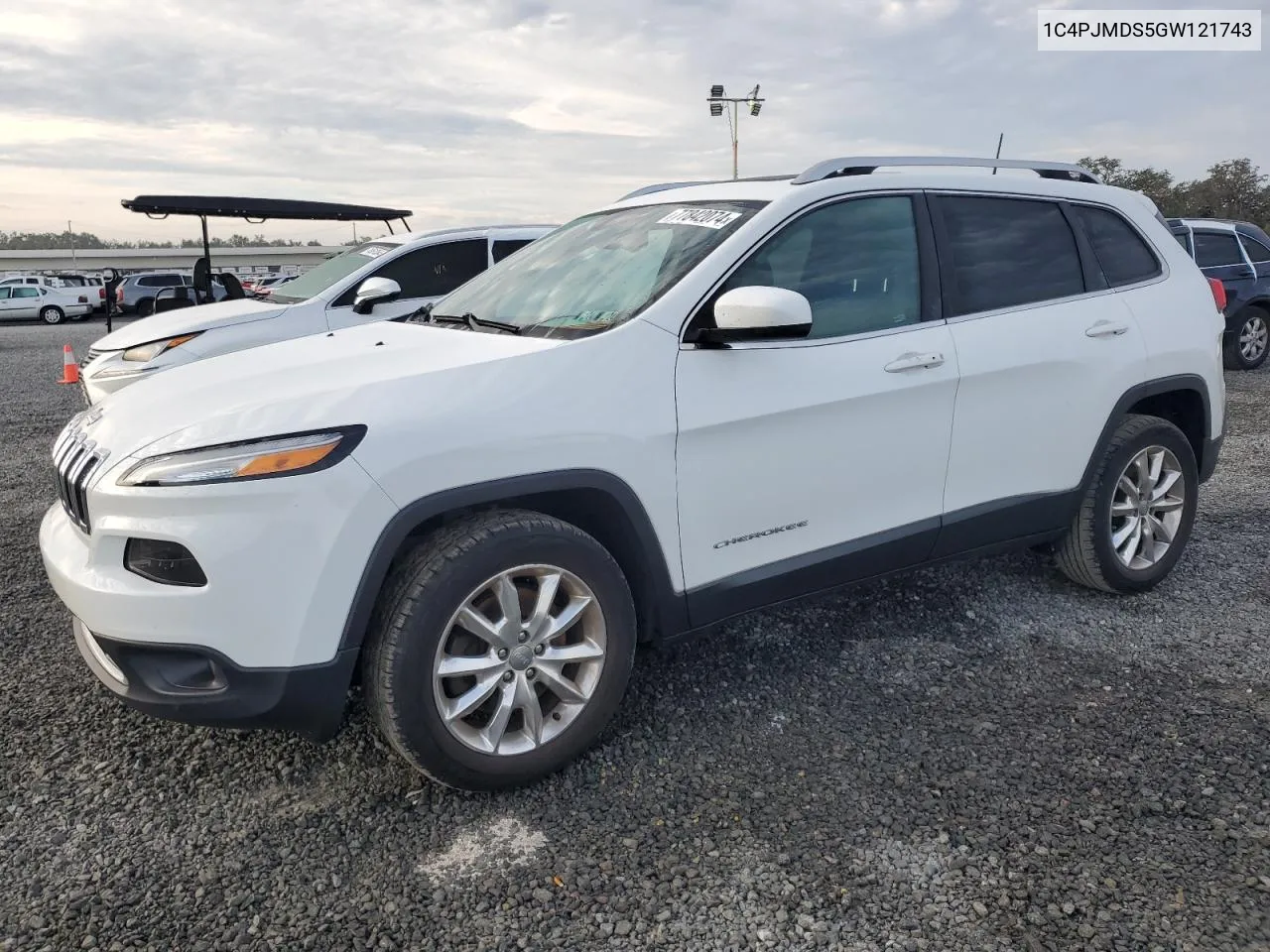 2016 Jeep Cherokee Limited VIN: 1C4PJMDS5GW121743 Lot: 77842074